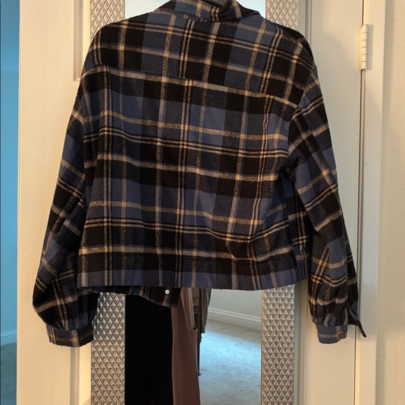 Wild Fable Blue and Black Plaid Utility Jacket - Picture 2 of 2